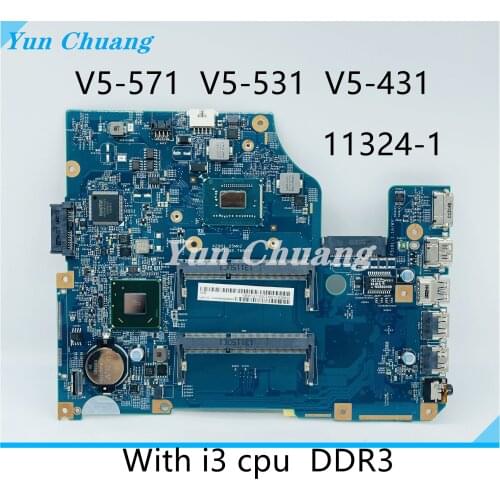 11324-1 48.4VM02.011 motherboard for ACER V5-431 V5-531 V5-571 V5-571G notebook motherboard With i3 CPU DDR3 100% test work