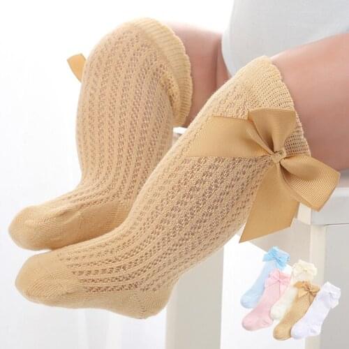 Soft breathable baby girls socks summer cozy cotton mesh infant kids socks for girls booties children leg warmers babysokjes
