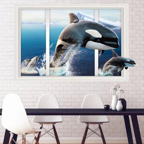 North Pole Whale wall stickers PVC Material Art wall poster for Living room bedroom kids room wall decoration stickers