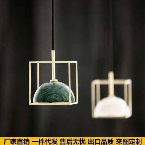 Nordic simple Danish corridor lamp stair bar dining room lighting bedroom bedside chandelier marble living room lamp