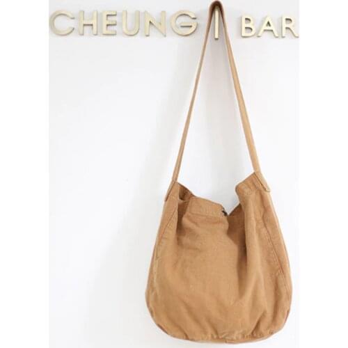 Women Casual Hobo Bag Big Capcity Cotton Fabric Soft Slouch Bag 2020 Leisure Street Style Daily Purse Hobo Hipster Shoulder Bag