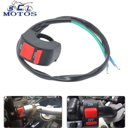 Sclmotos- ON/OFF Button Connector Push Button Switch Motorcycle Switches Handlebar Switches Bullet Connector HeadLight Parts