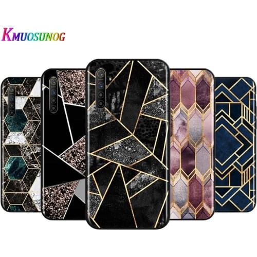 Silicone Cover Marble Geometric For OPPO Reno 4 3 ACE 2F 2Z 2 Z 10X zoom Pro 4G 5G OPPO A9 2020 Black Phone Case