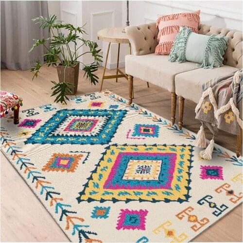 Modern Geometric American Ethnic Carpet For Living Room Bedroom Anti-Slip Floor Mat Antifouling Kitchen Carpet Area Rugs Custom