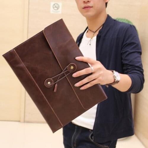 Men Woman Pu Leather Multifunction Office Documents Bags A4 paper file pouch envelope bag meeting conference travel handbag