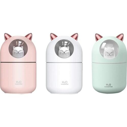 Cute Cat Cool Mist Humidifier for Home,Cat Night Light Essential Pure Air for Baby Room,Easy Clean Quiet Operation