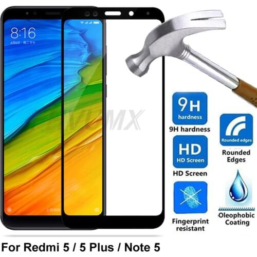 9D Tempered Glass For Xiaomi Redmi Note 5 Note5 Pro global Glass Protective For Redmi 5 redmi5 Plus Full Cover Screen Protector