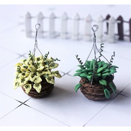 1/12 Scale Doll House Miniatures Hanging Plants Dollhouse Decoration Mini Toys Accessories