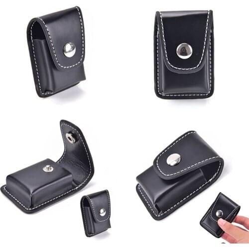 Gift Box Holder Bag Windproof Zip Cigarette Lighter High Leather Cover Small Box Case For Super Match Men 1Pc