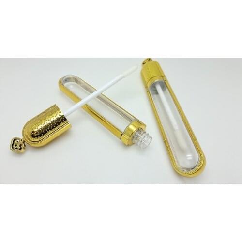 10ml Gold Crown Lip Gloss Tubes Cosmetic Lip Gloss Containers Clear Refillable Bottle Luxury Lip Gloss Wand Tubes 30pcs 50pcs