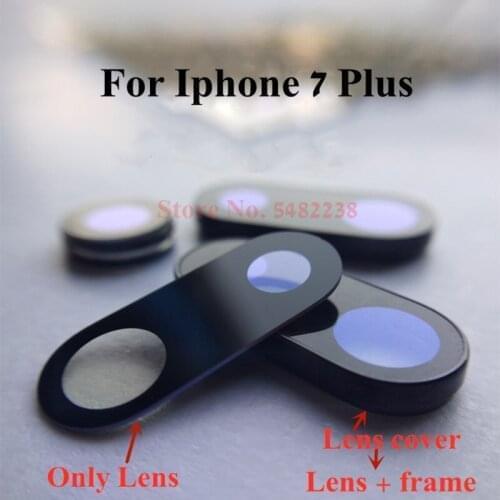 100Pcs Origina Back Camera Lens Ring Cover For Iphone 7 Plus 7P Rear Camera Glass Lens Frame Cover Camera outside Glass+stickers