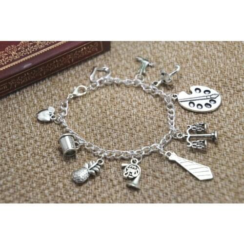 12pcs How I Met Your Mother Inspired Charm Bracelet silver tone