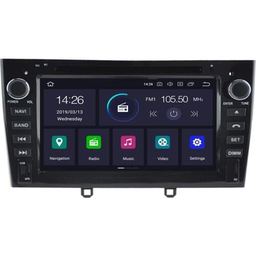 2 din car dvd player Android 10 8core autoradio multimedia player for PEUGEOT 308 2007-2013,408 2011-2014 with gps navigation
