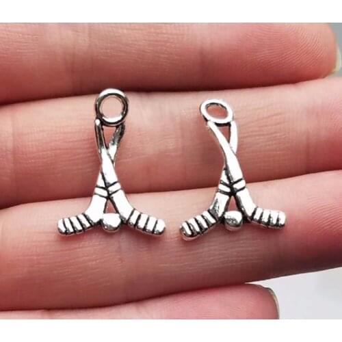 30pcs/lot--22x16mm, Antique silver plated tone Ice hockey charms,DIY supplies,Jewelry accessories