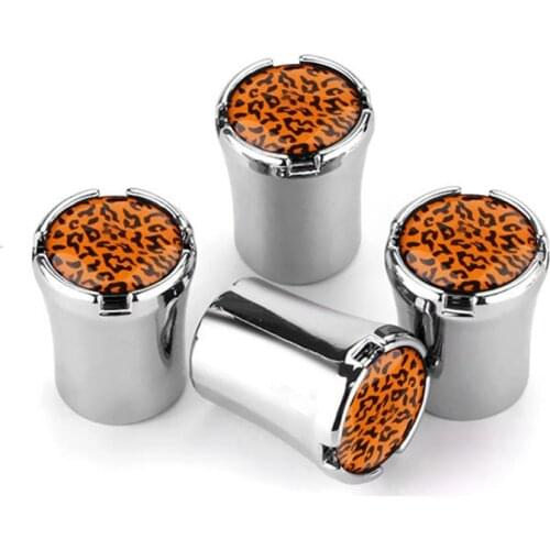 4pcs Top Grade Car Tire Valve Stem Caps Tyre Air Dust Caps Truck Bicycle Wheel Auto Valve Cap Leopard Styling Car Accessories
