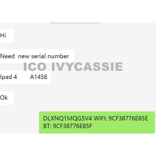 A5/A5X/A6X SN+Wifi+BT Serial For iPad 2/3/4/Mini1 Unlock iCloud Serial NO.Mac-WiFi BT Address A1395 A1403 A1458 A1432 A1454 1416