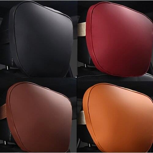 Car Neck Pillow Head Support Artificial Leather Breathable Universal Car Pillow Neck Headrest Auto Interior Accessories Relaxe