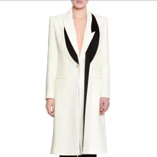 Black White patchwork Long Sleeve Blazer Coat Women slim Women Jacket Suit Female OL Office lady Blaze