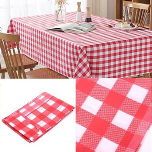 Hot 1PC Disposable Checkered Tablecloth Polypropylene Fiber Tablecloth Party Weddings Outdoor Picnic BBQ Table Cover 180*180cm