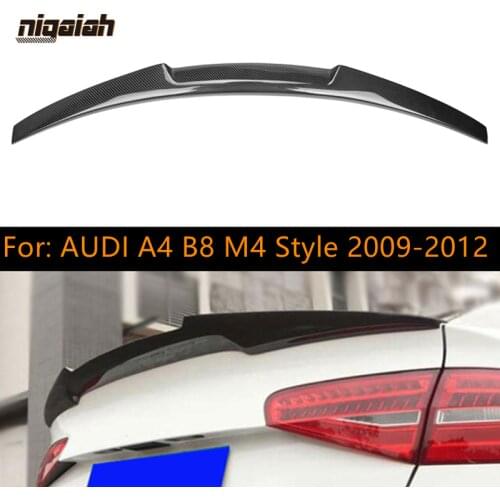 M4 Style Rear Spoiler Real Carbon Fiber Spoiler For Audi A4 B8 Coupe Car Trunk boot spoiler 2009-2012