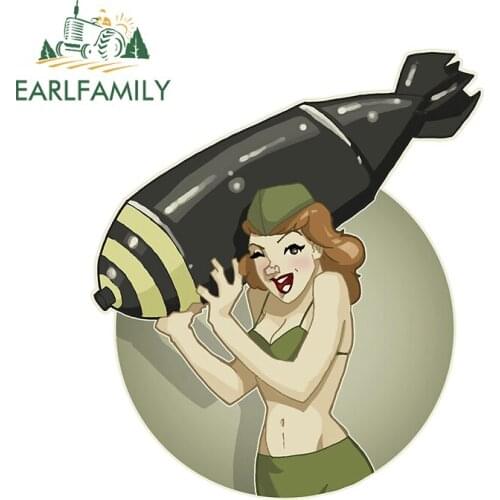 EARLFAMILY 13cm x 11.1cm for Bomb Girl Auto Decal Fashion Bumper Decoration Scratch-proof Car Sticker SUV VAN Vehicle Decor