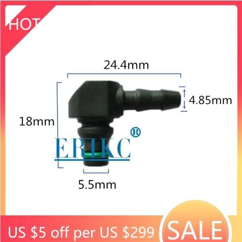 ERIKC Diesel CR Parts Fuel Injector Assy Return Oil Backflow Plastic Two-way Joint Pipe for Bosch 110 Series 10pc