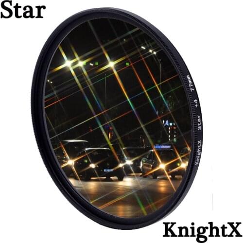 KnightX Star Line 4 6 8 Star Camera Lens Filter For canon sony nikon 1200d 200d 24-105 d80 700d d5100 dslr 60d 52mm 58mm 67mm