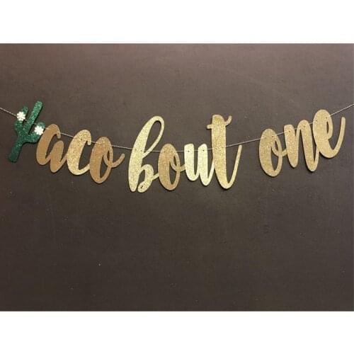 Personalised First fiesta Banner, Taco bout One Banner First birthday, Custom 1st birthday Birthday Glitter Banner, 1st birthday