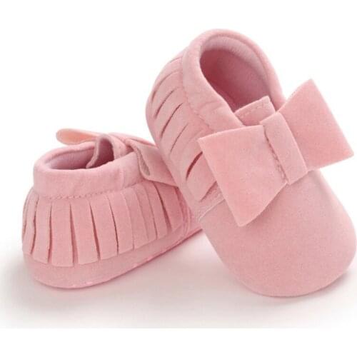 PU Suede Leather Newborn Baby Moccasins Shoes Soft Soled Non-slip Crib First Walker For Baby