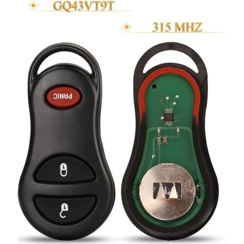 Kutery 3 Buttons Remote Car Key Fob 315Mhz GQ43VT9T For Dodge Durango Jeep Chrysler Concorde 300M 2001-2004