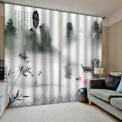 Chinese curtains 3d Curtains Blackout for Living Room Bedroom Fabric Blackout curtain