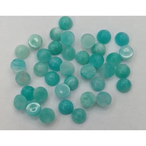 Fashion natural amazonite stone 3 4 5 6mm Single arc round cabochon beads for jewelry making 24Pc/lot Ring accessories no hole