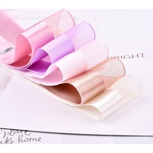 Organza Ribbons + Satin Ribbon 1.5" 40mm 1" 25mm DIY Flower Hairbow Accessories Handmade Tape Packing Ribbed Webbing 20 Yards