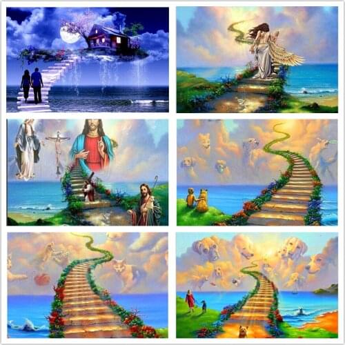 Stairway to Heaven Pattern DIY Diamond Painting Needlework Full round Drill Mosaic Diamond embroidery Decoration Painting DW732