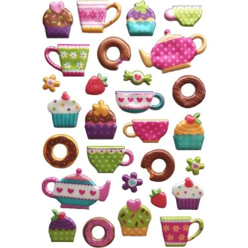 Classical Cute PP Sweetheart Stickers Food Model Kitchen Playhouse Toys Christmas Ornament Birthday Gifts Toys for Girls Kids