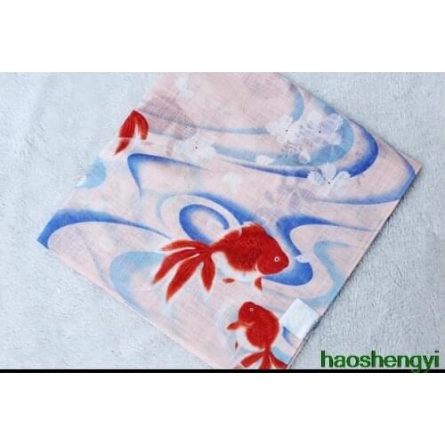 Womens handkerchief made in Japan, pure cotton thin soft goldfish handkerchief