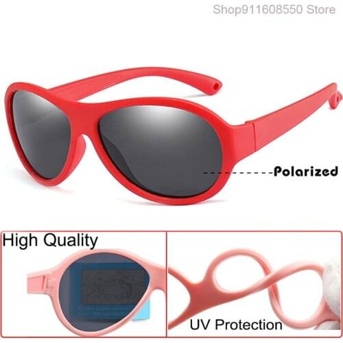 GOZLUGU The New Children Square Polarized Sunglasses Kids Silicone Safe Sun Glasses Girls Boys UV400 Coating Mirror 2021
