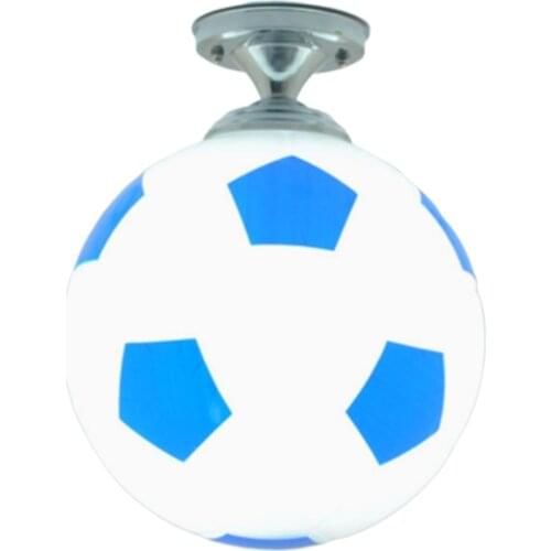 New Soccer Ball Children Room Glass Led Ceiling Light Football Kids Room Led Lamp Bedroom Bar Ceiling Lights Home Lighting-Blue