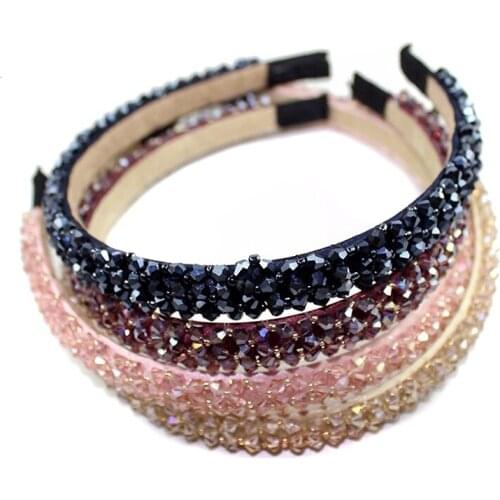 Handmade Sparkly Full Crystal Beads Hairbands Rhinestone Hair Hoop For Women Fashion Headbands Girls Wedding Hair Accessories