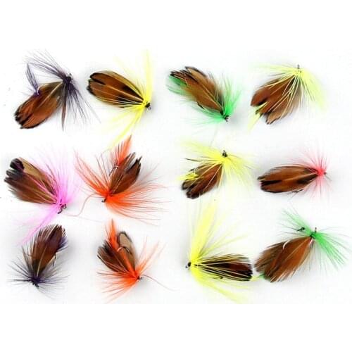 12pcs/lot Insect Fly Fishing Lures Artificial Fishing Bait Feather Hooks Carp Fishing Bait For Fishing Accessriose FY12