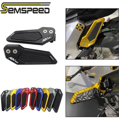 SEMSPEED For Honda ADV150 adv 150 2019 2020 Motorcycle Footrest Scooter Rear Passenger Foot Rests Pegs Pedals Plate CNC ADV150