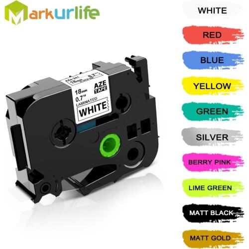 TZe-241 Label Tape Compatible laminated tze241 tze641 18mm Black on white Tape tze-141 tz-241 for brother p-touch printer TZ-241