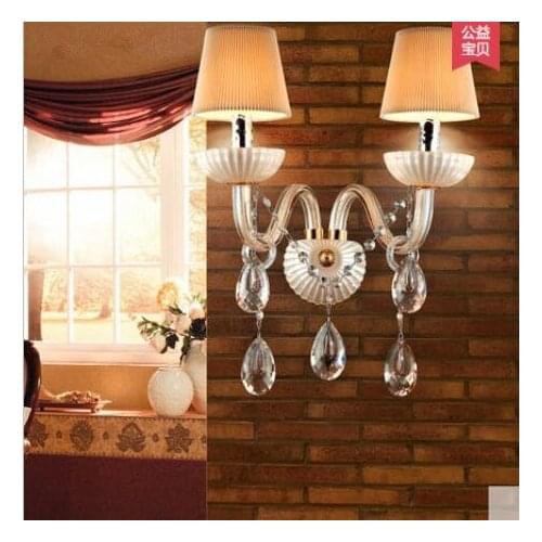 LED 110-220V Wall Lamps European Crystal Sitting Room Corridor Wall Lamp Of study Bedroom The Head Of A Bed light