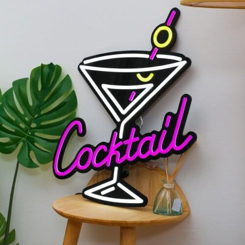 Led Neon Cocktail Sign Lighting Letters Neon Light Artwork Decorative Neon Sign Wall