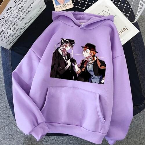 Bungo Stray Dogs Men Hoodies Harajuku Anime Hooded Osamu Dazai Nakajima Atsushi Long Sleeve Graphic Sweatshirt Vintage