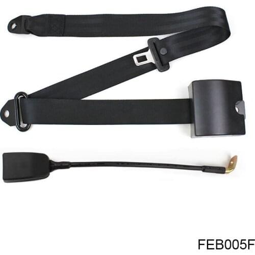 Universal Retractable Black ELR Car Seatbelt Safety Locking Angled Stalk/Cable Buckle FEB005F
