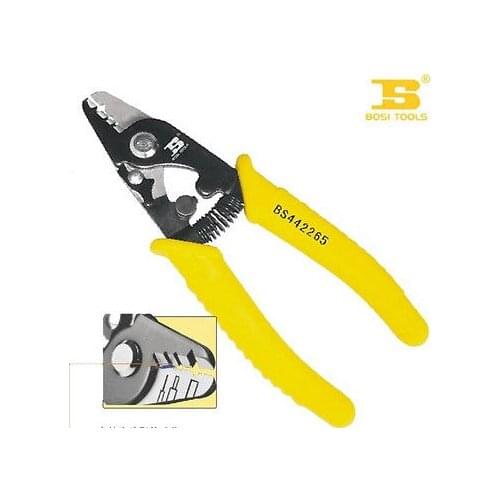 6.5" Optical Fiber Wire Stripper with Yellow PVC Coated Handle