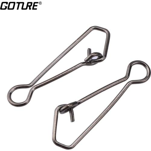 Goture 200pcs QL Fishing Hooked Snap #3/#4/#5/#6 Stainless Steel Sea Rock Fishing Tackle Accessories Connector Fishing Snap Pin