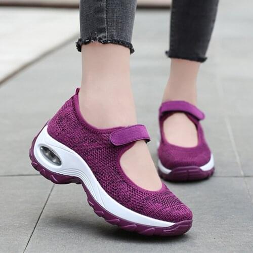 2020 New Air Cushion Flat Shoes Women Mesh Sneakers Breathable Women Shoes Increase Ladies Casual Shoes Zapatos De Mujer 35-42