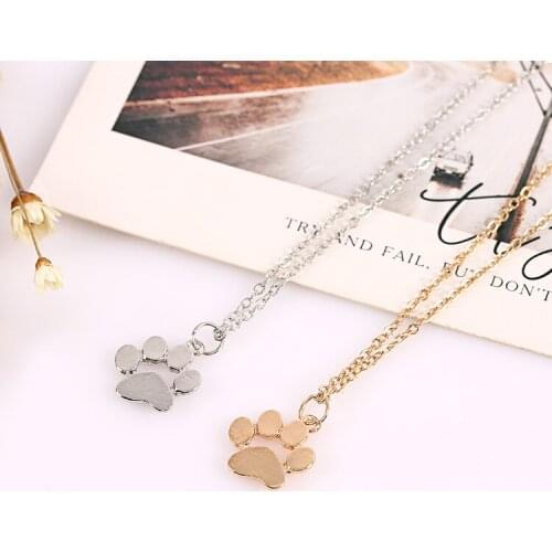 ZRM20pcs/lot Wholesale Creative Paw Claw Dogs Kitten Cat Pendant Necklace Feet Footprint necklace Jewelry Lovers Valentines Day